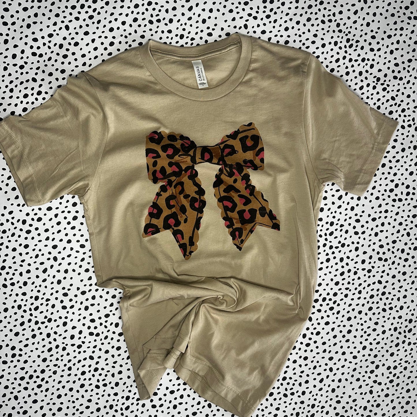 Leopard print bow tee