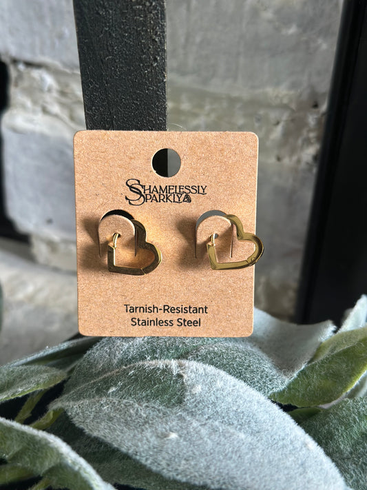 Gold Heart Earrings