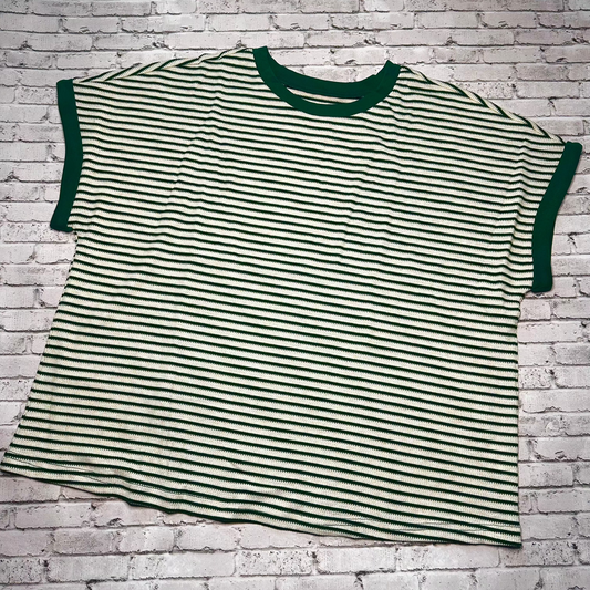 Boxy Fit Green Stripe Plus