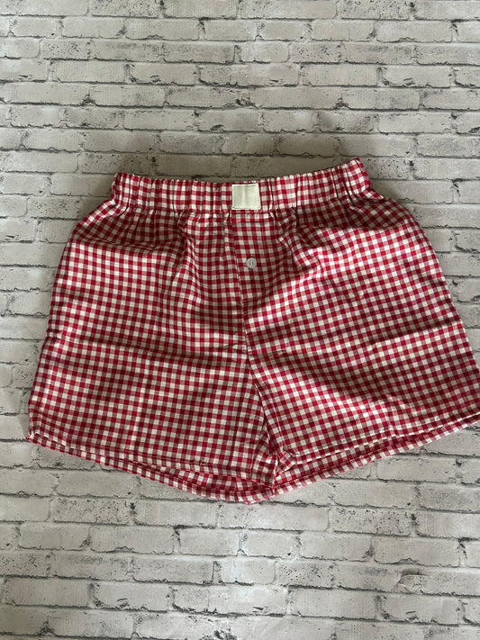 Red gingham shorts